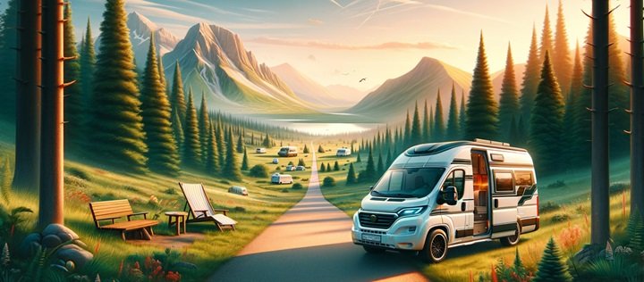 illustrated camper van